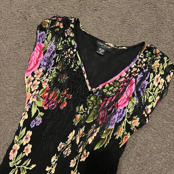 Vintage Floral Fairy Fringe Maxi Dress - Picture 7 of 8